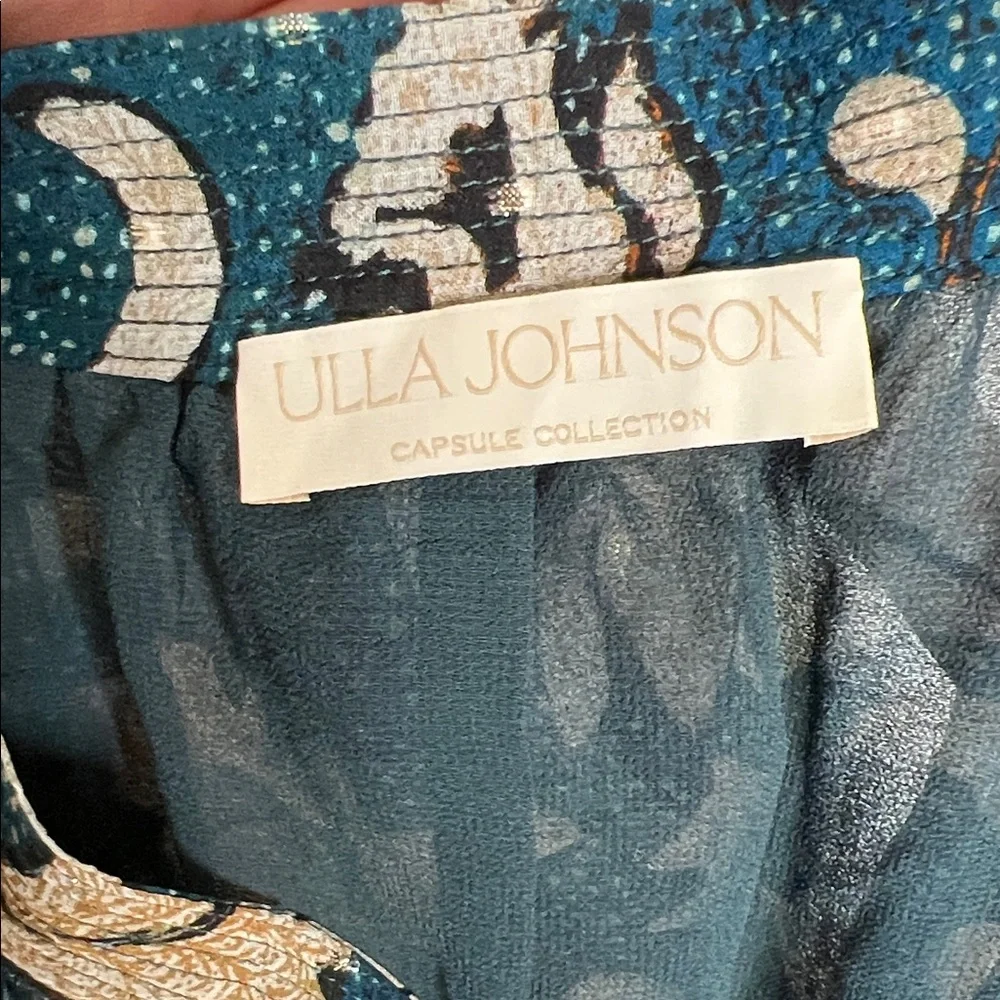 Ulla Johnson Meja Floral Patterned Blue and Cream Skirt - Picture 4 of 6